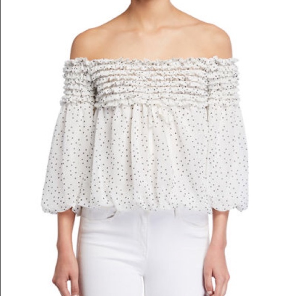Max Studio..Off-the-Shoulder Bubble-Hem Top